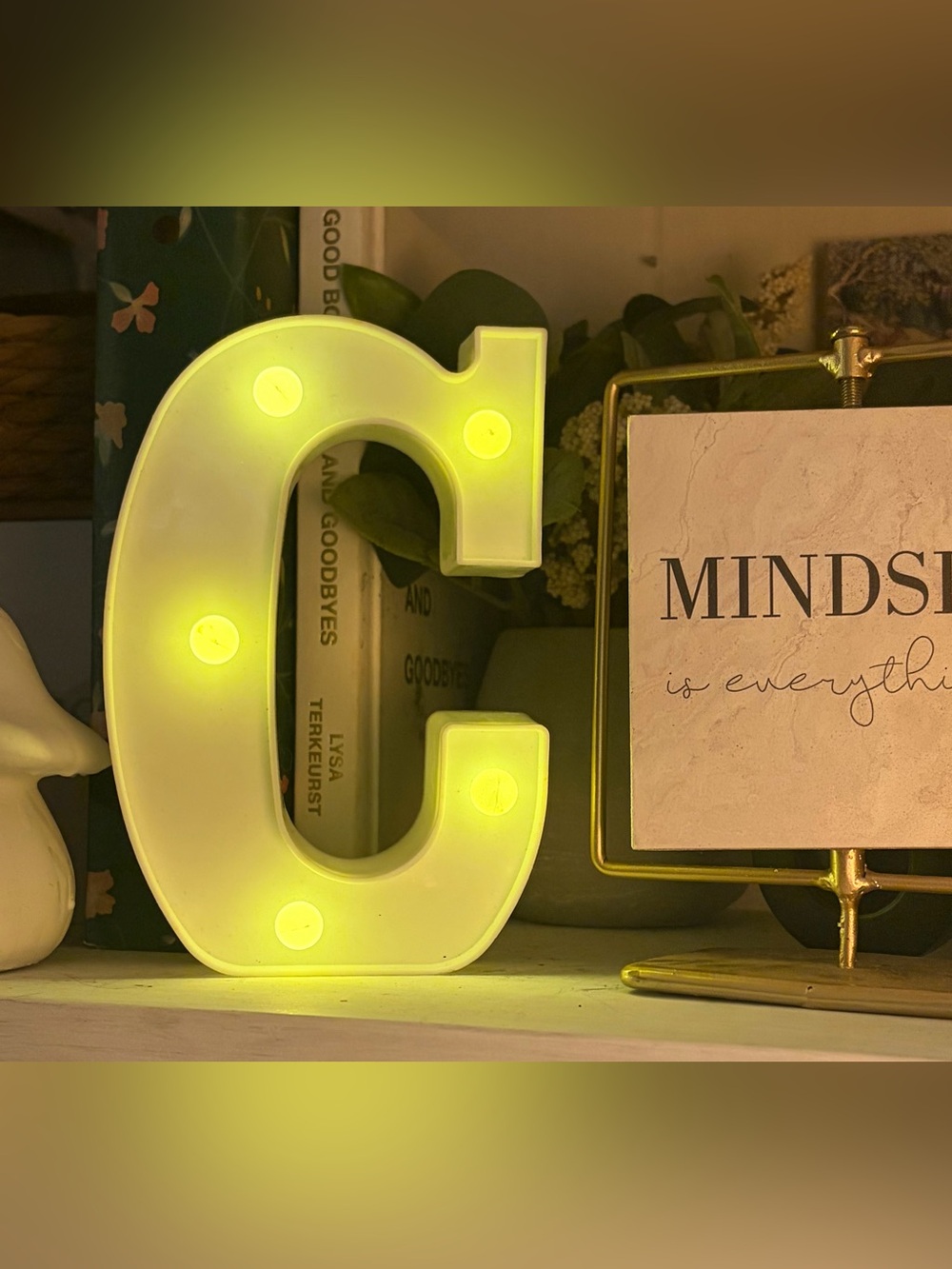 Light-Up Letter C Marquee Lamp - Yellow